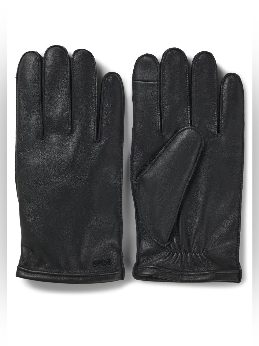 NWT Hugo Boss TOUCH-TECH LEATHER GLOVES WITH METAL LOGO DETAIL size 9.5